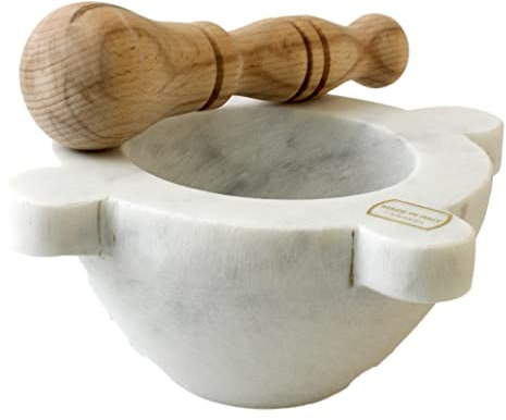 MARMO IN MRM320110 Mortier, 18 cm, H 10 marbre, blanc, avec pest