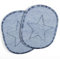 Knieflicken Jeans hellblau Flicken zum aufbügeln blauer Stern 10 x 8 cm Buegelflicken 2 Hosenflicken Aufbügler schlichte Bügelbilder, Applikationen für Kinder zum aufnähen geeignet