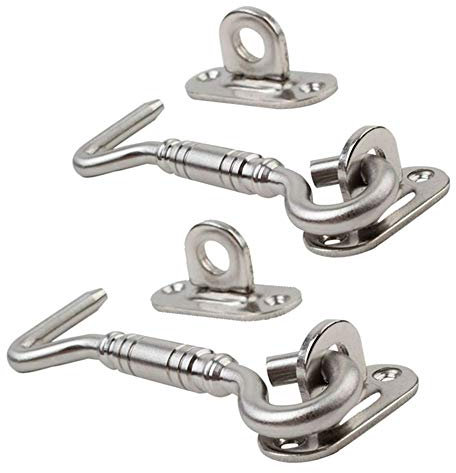 BJ-SHOP Sturmhaken,Kabinenhaken Helter Locking Turschloss Tur Deckel Schalldampfer Edelstahl Halterung fur Hangartor Garage Turen