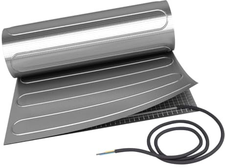 Elektrische Fußbodenheizung HoWaTech ALU für Laminat Parkett Vinyl Komplett Set TWIN Heizmatte 150 W/m², Heizfläche:1.00m²