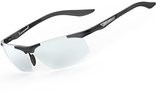 SIPLION Herren Sport Polarisierte Treiber Glasses Sonnenbrillen Al-Mg Metallrahme Ultra leicht 8729 Silver UV400 CAT 3 CE