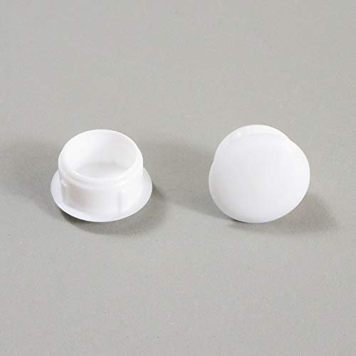 ajile - Bouchon Cache Obturateur pour Trou Alésage de Diamètre 13 mm - Plastique BLANC - Sachet de 50 pièces - OBF213x50-FBA
