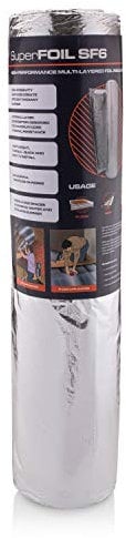 SuperFOIL SF6 Multifoil Insulation 1.2m x 10m - Energy Saving DIY Multifoil Insulation Roll - 3-in-1 Sustainable Thermal Insulation Reflective Radiant Barrier & Vapour Barrier