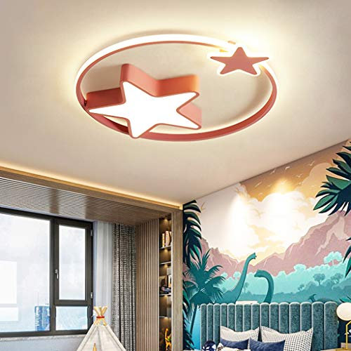 Deckenleuchte LED Moderne Kinderlampe Kinderzimmer Jungen Mädchen Deckenlampe Sternenhimmel Lichter Dimmbar Mit Fernbedienung Schlafzimmer Wohnzimmer Pendellampe Deckenbeleuchtung,Pink/45cm/28w