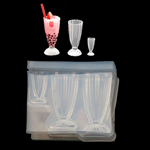 3D Small Glass Bottle Resin Mould Drinking Bottle Glass Cup Simulated Food Mini Cake Cup Silicone Resin Mould Hand Tool