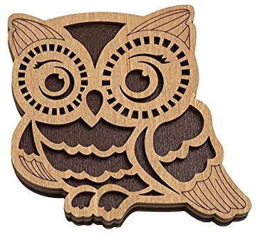 Aufbewahrungsbox aus Holz für Stickereien, Diamantmalerei, Zubehör, Perlen, Organizer mit Holzdeckel, Trennwand, Schmuckbox, Nadelarbeiten, Perlenhalter (Eule)