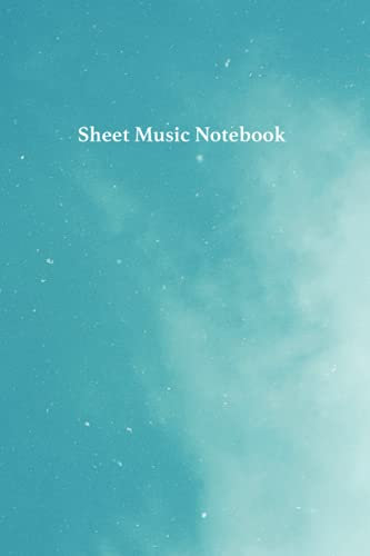 Sheet Music Notebook: Blue Skye blank manuscript journal