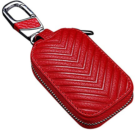 Astuccio Portachiavi Auto, Custodia Portachiavi in Pelle Proteggi Chiave per Auto Borsa con Cerniera Portachiavi Portachiavi per Auto con Gancio in Metallo Unisex Portafoglio Chiave Auto Portafogli