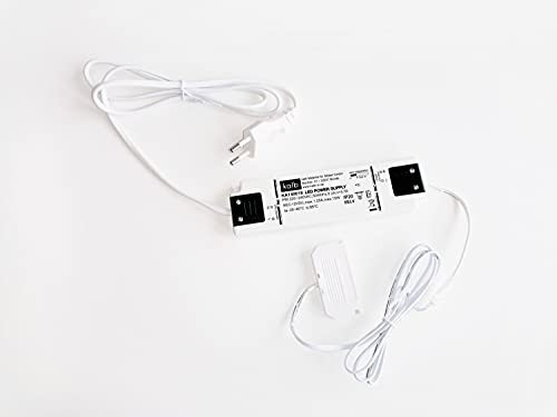 Fuente de alimentación plana de 15 W, Adaptador 12V, Cable Blanco, Sistema de Mini Enchufe LED