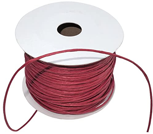 AERZETIX - C51688 - Kordel aus papierschnur verstärkt verdrehte - Rolle dekorative verstärktes drahtbündel - Ø2mm x 50 Meter - Farbe rot - kreative projekte strickkunst Geschenkverpackung für Partys