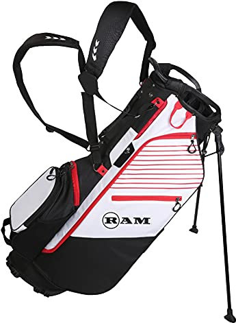 Ram Golf FX 14 Divider Stand Carry Bag, Black/White/Red