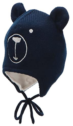 Sterntaler Baby Jungen Strickmütze - Mütze aus Wolle Mit Bindeband - Marine, 51