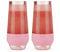 Host Champagne Freeze Cooling Cup, Double Wall Insulated Freezable Stemless Wine Glasses with Active Cooling Gel | with Insulated Silicone Grip, Set of 2, 9 oz (266 ml) - Blush Tint (10038)