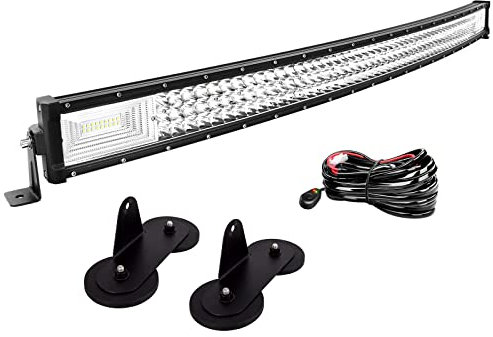 Willpower 107cm 42'' 540W Barre LED Incurvé + 2pcs Support Magnétique + Faisceau de Câblage Rampe LED Bar a LED 12V 24V Étanche Projecteur LED Feux LED pour 4x4 Voiture Camion Tracteur Quad Bateau