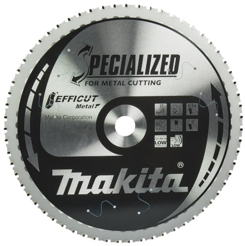 Makita E-12055 EFFICUT Metal Kreissägeblatt Ø 305 x 2,0 x 25,4 mm, 63 Zähne, -2° Zahnwinkel, für saubere und schnelle Schnitte in Metall, für Akku-Trennschleifmaschine