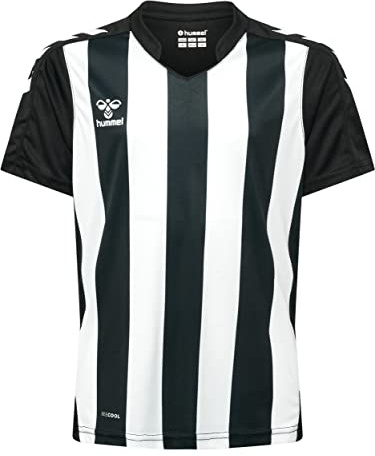 hummel hmlCORE XK Striped Jersey S/S Kids, Black/White, 164
