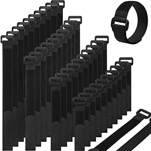 40 Correas Belcro,Bridas Reutilizables Nylon Sujeta Cables Resistentes con Hebilla de Plástico - Organizadores para Sujetar Cables de Ordenador, Herramientas