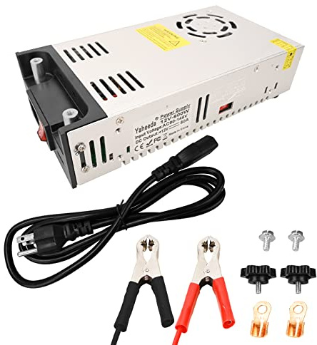 Yaheeda New Version Converter, 110V AC to 12V DC Converter Power Supply 12V 600W 50A DC Switch Transformer for RV,Pump,LED Strip, LCD Monitor