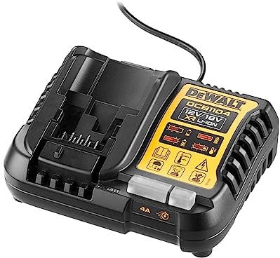 Dewalt System-Schnelladegerät DCB1104 (4 A Ladestrom, lädt XR Schiebe-Akkus von 10,8 bis 18 Volt sowie XR Flexvolt Akkus, mit LED-Anzeige, für Wandmontage geeignet)