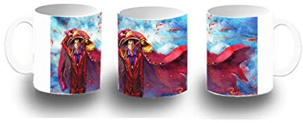 MERCHANDMANIA TAZA DE PLASTICO Monkey D. Luffy, piratas, rey, sombrero de paja plastic mug.