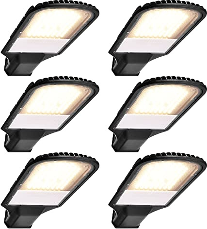 Maxkomfort LED Straßenlampe Straßenleuchte 6er Pack Straßenlaterne Straßenbeleuchtung Parkplatzbeleuchtung Hochleuchte 100W 4000K neutralweiß IP65 9000lm