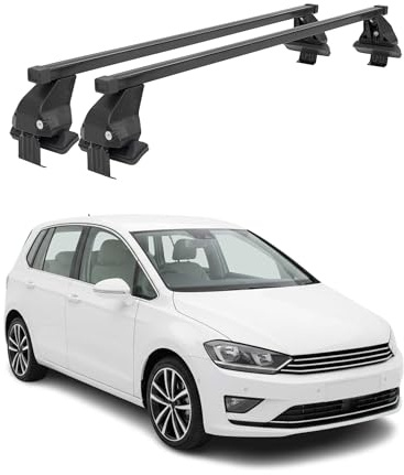 Dachträger Querstäbe Menabo kompatibel mit VW Golf VII Sport Van 2014-2019 Dachgepäckträger Dachgepäckträger Dachgepäckträger Dachstück Stahl 2X Dachträger Tragkraft 50kg