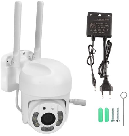 Dioche 5G WLAN Kamera, Dual Band WiFi Kamera, WiFi Kamera Ultraklare Überwachungskamera für den Außenbereich, Unterstützung der Bidirektionalen Sprachverfolgung durch Menschen QX65 100V-240V