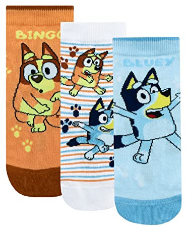 Bluey Calcetines 3 Pack Calcetines Unisex Niños O Niñas Multicolor 24-26