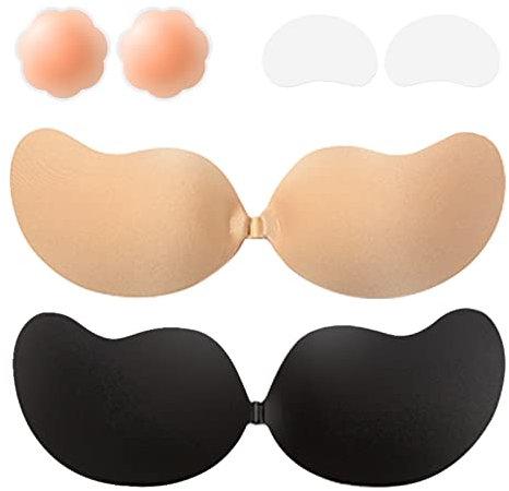 YFCACT Reggiseno appiccicoso Reggiseno Senza Spalline per Donna Reggiseno Push-up Adesivo Senza Schienale Invisibile