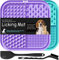 Lesipee Lot de 2 tapis à lécher pour chiens et chats - Jouet apaisant pour soulager l'anxiété - Pour le beurre, le yaourt, les cacahuètes, le bain, le toilettage - Cyan et violet