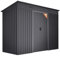 Wasabi - Caseta Metálica de Jardín 3,14m2 Light Anthracite – Rejillas Anticondensación - Puerta Corredera Doble - Cobertizo de Metal - Almacenaje Exterior