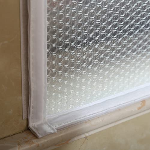 Kit D'isolation de Fenêtre pour l'hiver,Film Fenetre Isolant,Rideaux Isolant,Couverture de Fenêtre en Plastique,Protection Contre le Froid,Isolation Thermique,Largeur x Hauteur (50x180cm)