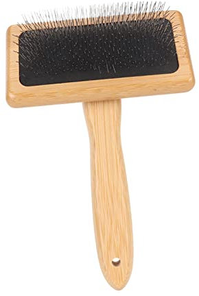 Sorandy Schaffell-Woll-Drahtbürste mit Loch-Kissen, Schaffell-Wollbürste, Makramee-Zupfkamm, Zupfbürste für Haustiere mit Holzgriff Zur Fellpflege, Zum Entfernen von Haarausfall und