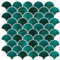 VEELIKE Piastrelle Adesive Settore Verde Scuro 3d Mattonelle Adesive Cucina Impermeabile Adesivi per Piastrelle Bagno Paraschizzi Cucina Adesivo Murale Doccia Lavanderie 30,5cm x 30,5cm 6 Pezzi