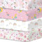 Spannbettlaken Spannbetttücher für Babybetten Kinderbett, atmungsaktives Mikrofaser Matratzenbettlaken, Oeko-TEX Zertifiziert, 60x120cm, 4er, Blumen/Mädchen/Regenbogen/Rosen