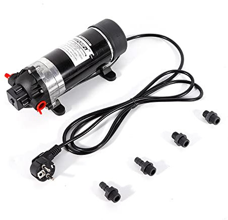 160PSI Membranwasserpumpe YUNRUX Selbstansaugende Wasserpumpe kabelbetriebene 3-Kammer-Membran Druckpumpe Mini Hochdruckpumpe Tragbare Membranpumpe Autowaschpumpe Membran Selbstansaugende Wasserpumpe