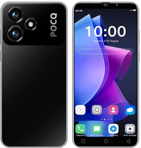 McMgc Smartphone Barato, Pantalla de 5,0 Pulgadas, 16GB ROM (128GB Escalable), Android 9.0, Teléfono Barato con Doble SIM y Doble Cámara, Lindo Teléfono 3G/gsm (M6Pro-Black)