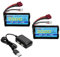 AMZZN 7,4V 2000mAh 15C 2S Lipo Akku T-förmiger Stecker mit 2-in-1-Ladegerät für WLtoys 12423 12401 12403 12428 HP162S HM124 Ferngesteuerte Autos und ferngesteuerte Autos 1/10,1/12,1/16 Verhältnis