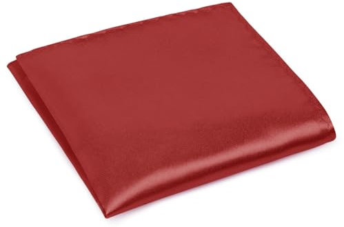 URAQT Einstecktuch in einfarbig uni, Herren Einstecktuch halter vorgefaltet, stofftaschentücher herren Pochette Stecktuch, Größe 22 x 22 cm (Rotwein)
