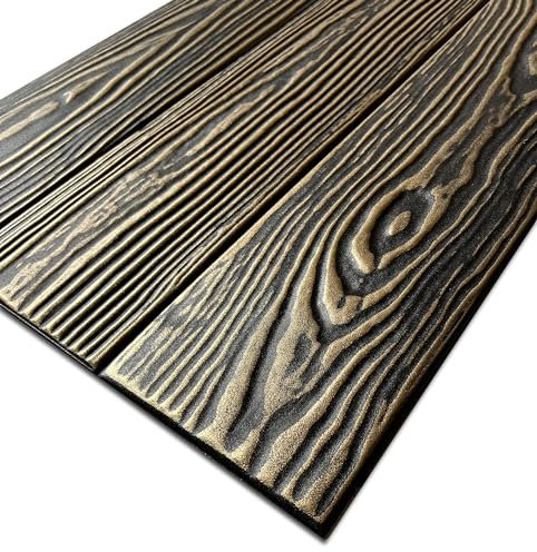 DECCART - Wandpaneele 100x16,7 cm - Panel wand - Paneele - Wandverkleidung innen - Deckenverkleidung - Wandplatten aus Polystyrol - Holzoptik Platten - wall panel - 120 Stück - 20m² - Schwarz Gold