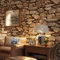 Tarwanear Rustic Stone Wallpaper - 3D Stone Effect Wall Paper, Brick Effect Wallpaper, Textured Thick Realistic Modern Accent Wall Panels for Living Spaces & Feature Walls
