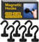 X-bet MAGNET Black Magnetic Hooks 6 PCs (27 LBS), Size: Dia 16mm, Pull Force Around 24lbs