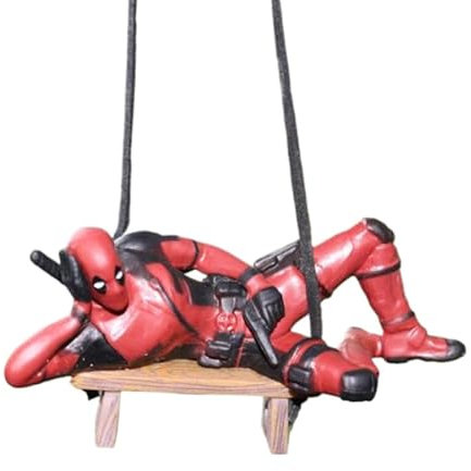 Deadpool Auto Deko,Anime Autospiegel Anhänger Deadp Rückspiegel Innenraum Spiegel Zubehör Autozubehör Accessoires, Lustig Spiegelaufhängungen Niedliches Dekoration