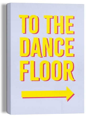REINDERS Wandbild, Dancefloor, Hobbyraum, Wandbild, Deko Poster, Wanddeko, Leinwand, Gelb, 30x20cm