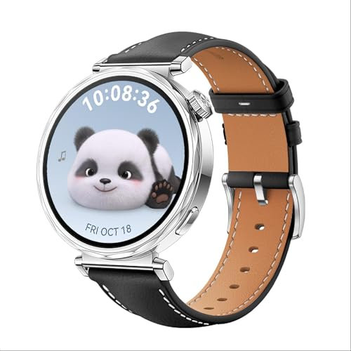 GIOPUEY Correas Compatible con Huawei Watch GT 6/GT 5 41mm/5 Pro 42mm, piel genuina La Correa [Resistente al Desgaste] [Transpirable] Pulsera - Black