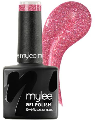 Mylee Reflective Gel Nail Polish 10ml [Pink Ladies] UV/LED Soak-Off Nail Art Manicure Pedicure for Professional, Salon & Home Use [Spotlight Range] - Long Lasting & Easy to Apply