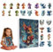 Jubepk Dragon Ornament Adventskalender 2024 | 2D Acryl Tier Ornamente | 27 x 18,5 x 3,5 cm Adventskalender Drachen Ornament Anhänger für Weihnachtsbaum