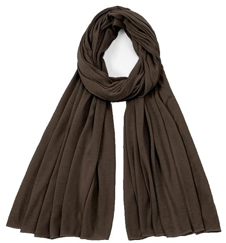 Van Der Rich ® - Einfarbiger Schal Weiche Stola 68cm*170cm - Damen (30-Schokolade)