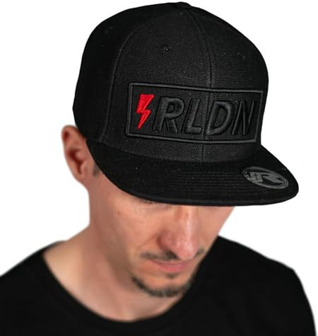 Riesel Design ® Basecap Snapback Cap, The Crow:n, 7-Fach verstellbar, Schwarz mit 3D-Logo-Stick