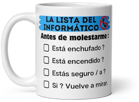 Taza La Lista del Informático – Humor Geek para la Oficina Compañero trabajo IT Taza graciosa